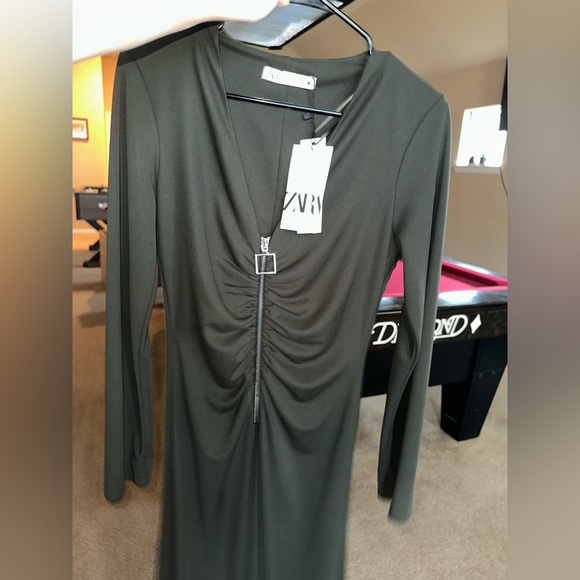 Olive Green Zara Dress - Medium